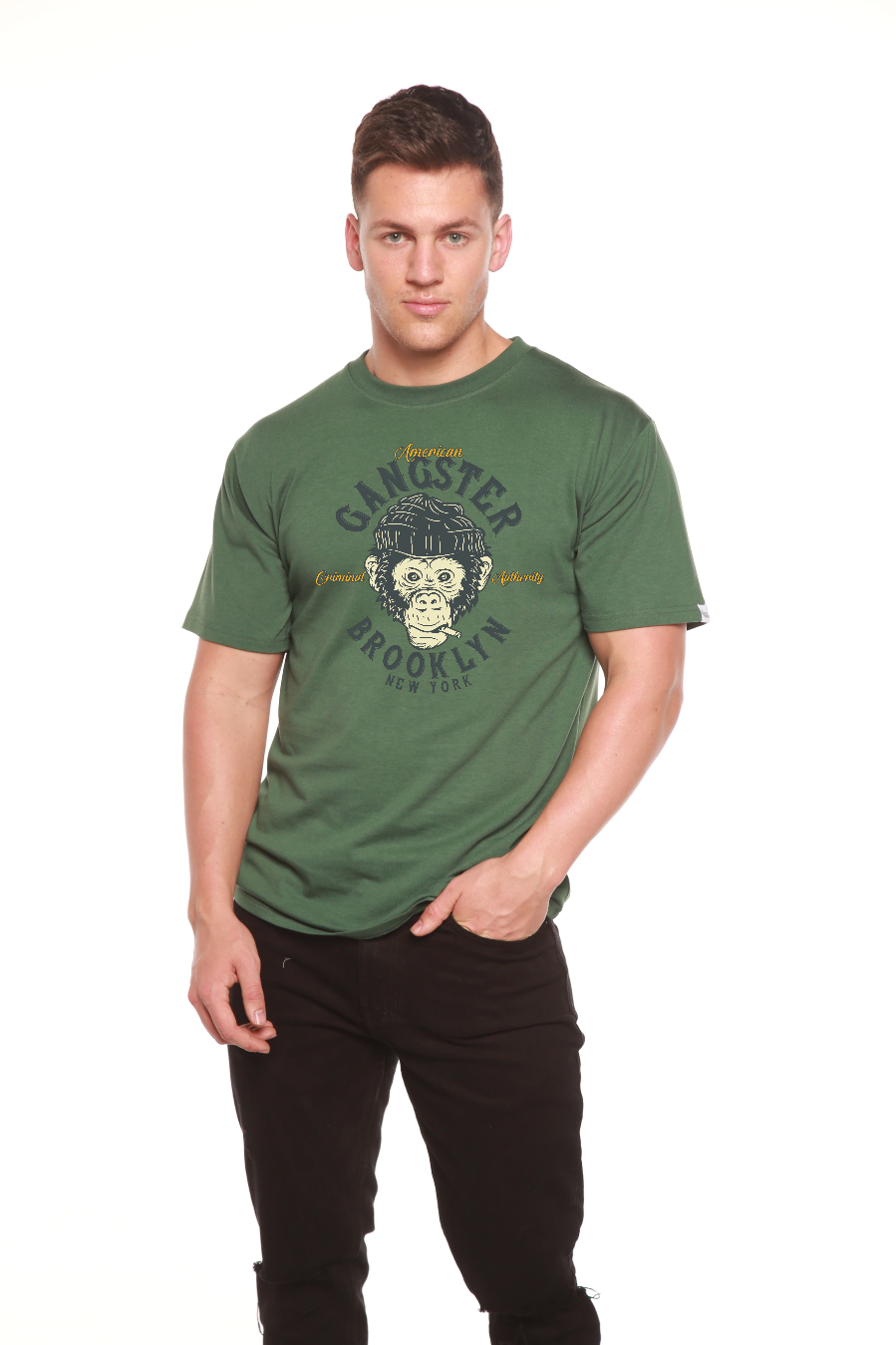 Gangster Brooklyn Men's Bamboo Viscose/Organic Cotton Short Sleeve Graphic T-Shirt - The7Letter