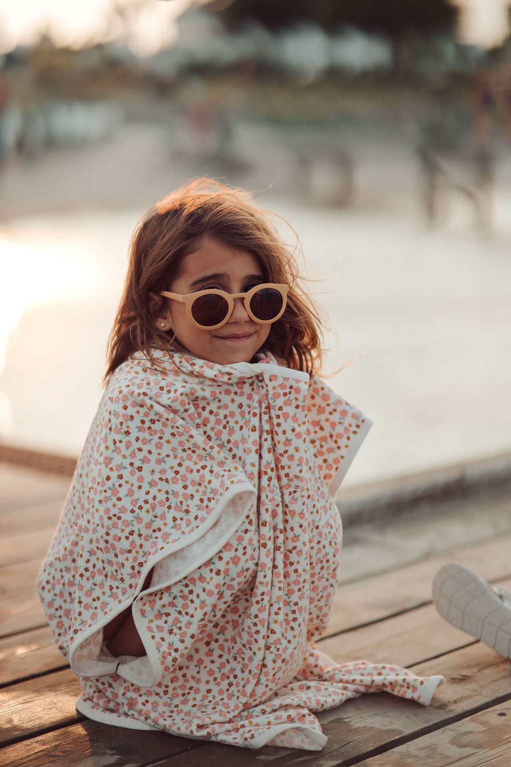 Bathing  Towel Poncho | Organic Cotton - Sunset Meadow - The7Letter