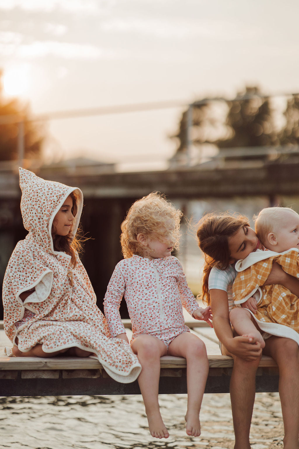 Bathing  Towel Poncho | Organic Cotton - Sunset Meadow - The7Letter