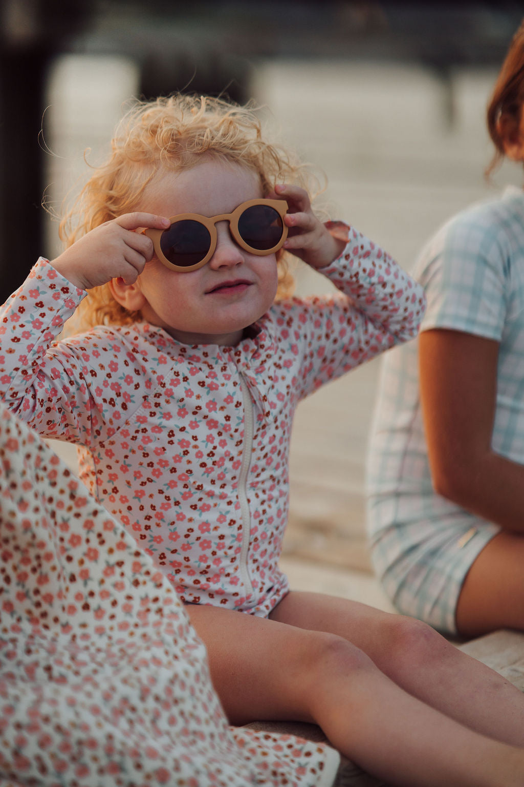 Long Sleeve Rashguard Ruffle Swimsuit | UPF + Recycled - Sunset Meadow - The7Letter