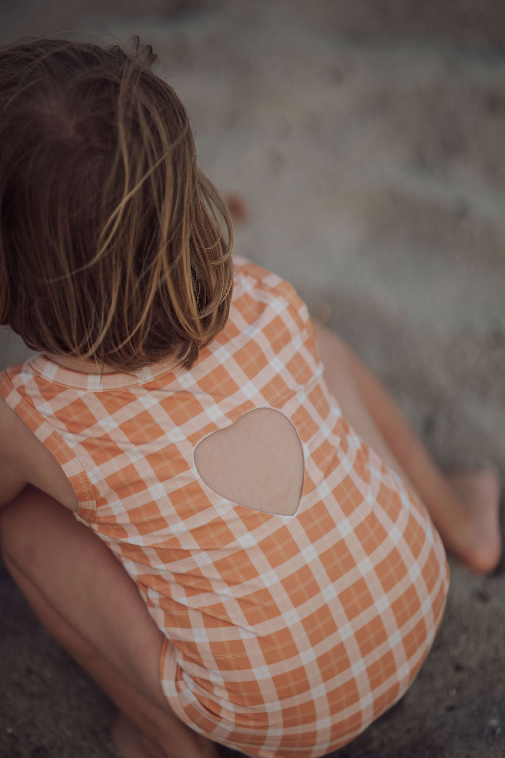 Sweetheart 1 Piece Swimsuit | UPF + Recycled - Buckwheat Plaid - The7Letter