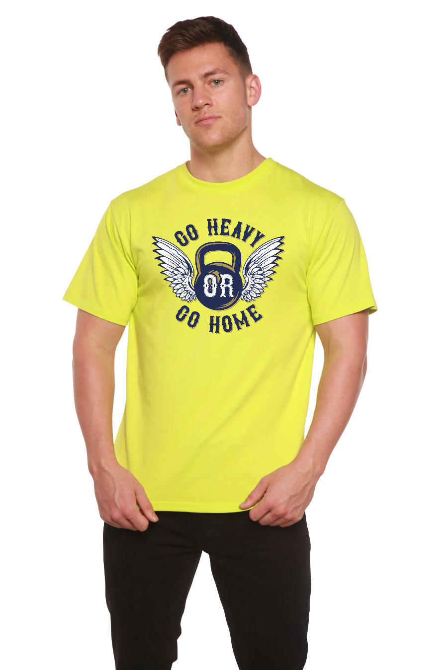 GO HEAVY Men's Bamboo Viscose/Organic Cotton Short Sleeve Graphic T-Shirt - The7Letter