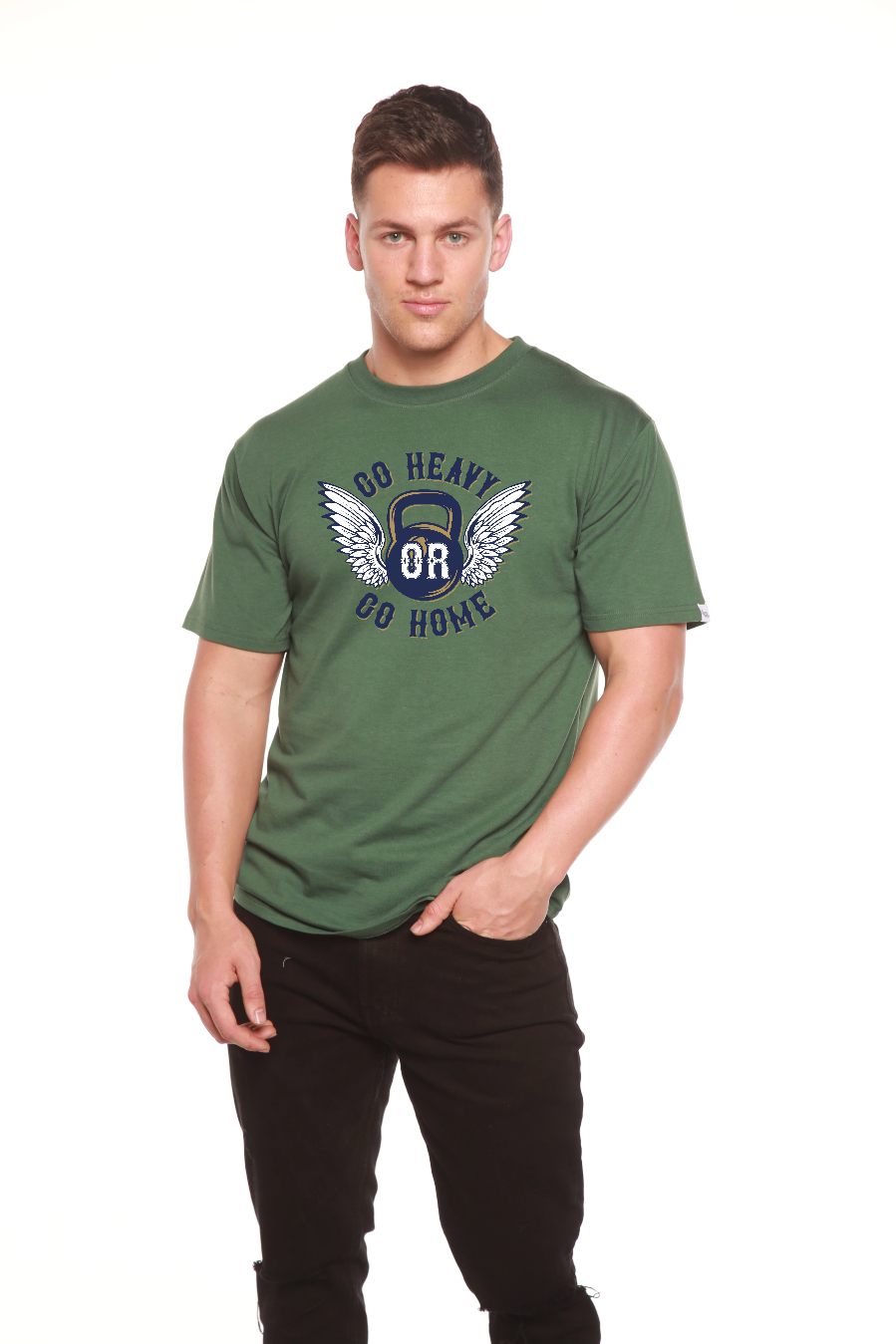 GO HEAVY Men's Bamboo Viscose/Organic Cotton Short Sleeve Graphic T-Shirt - The7Letter