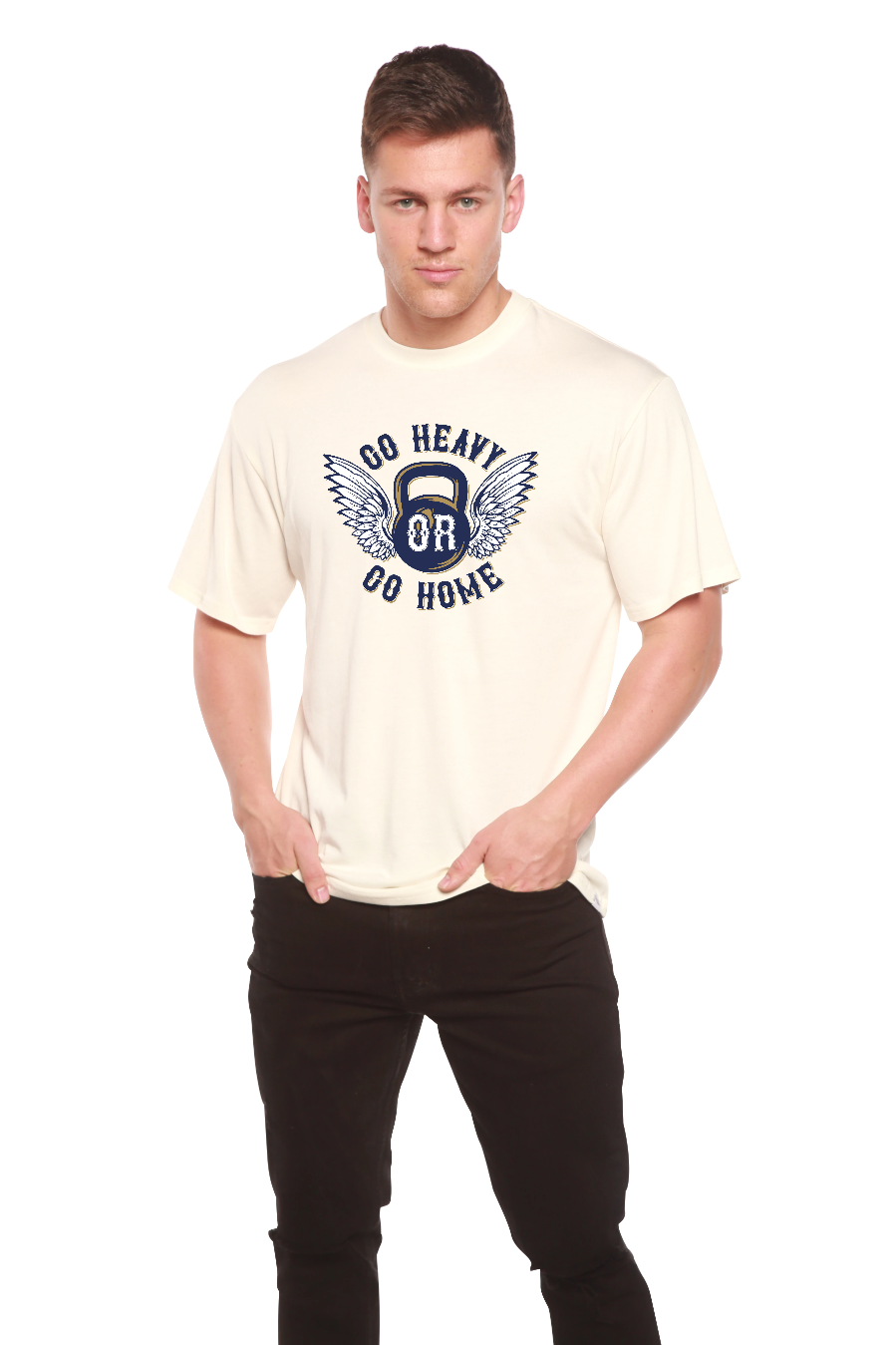 GO HEAVY Men's Bamboo Viscose/Organic Cotton Short Sleeve Graphic T-Shirt - The7Letter
