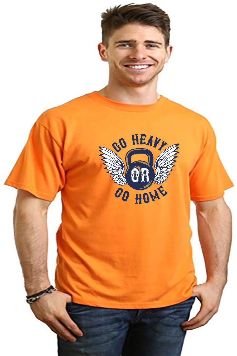 GO HEAVY Men's Bamboo Viscose/Organic Cotton Short Sleeve Graphic T-Shirt - The7Letter