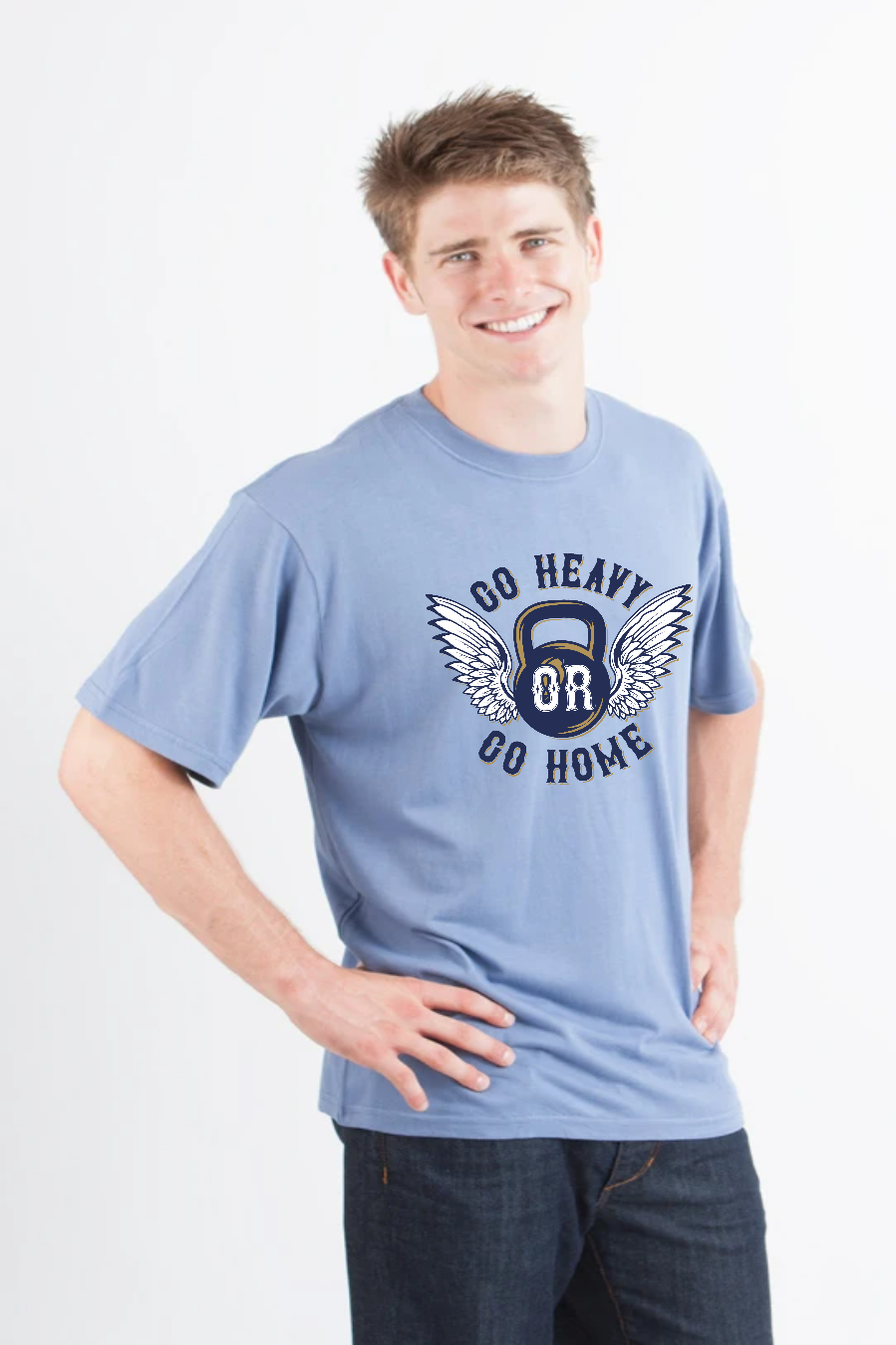 GO HEAVY Men's Bamboo Viscose/Organic Cotton Short Sleeve Graphic T-Shirt - The7Letter