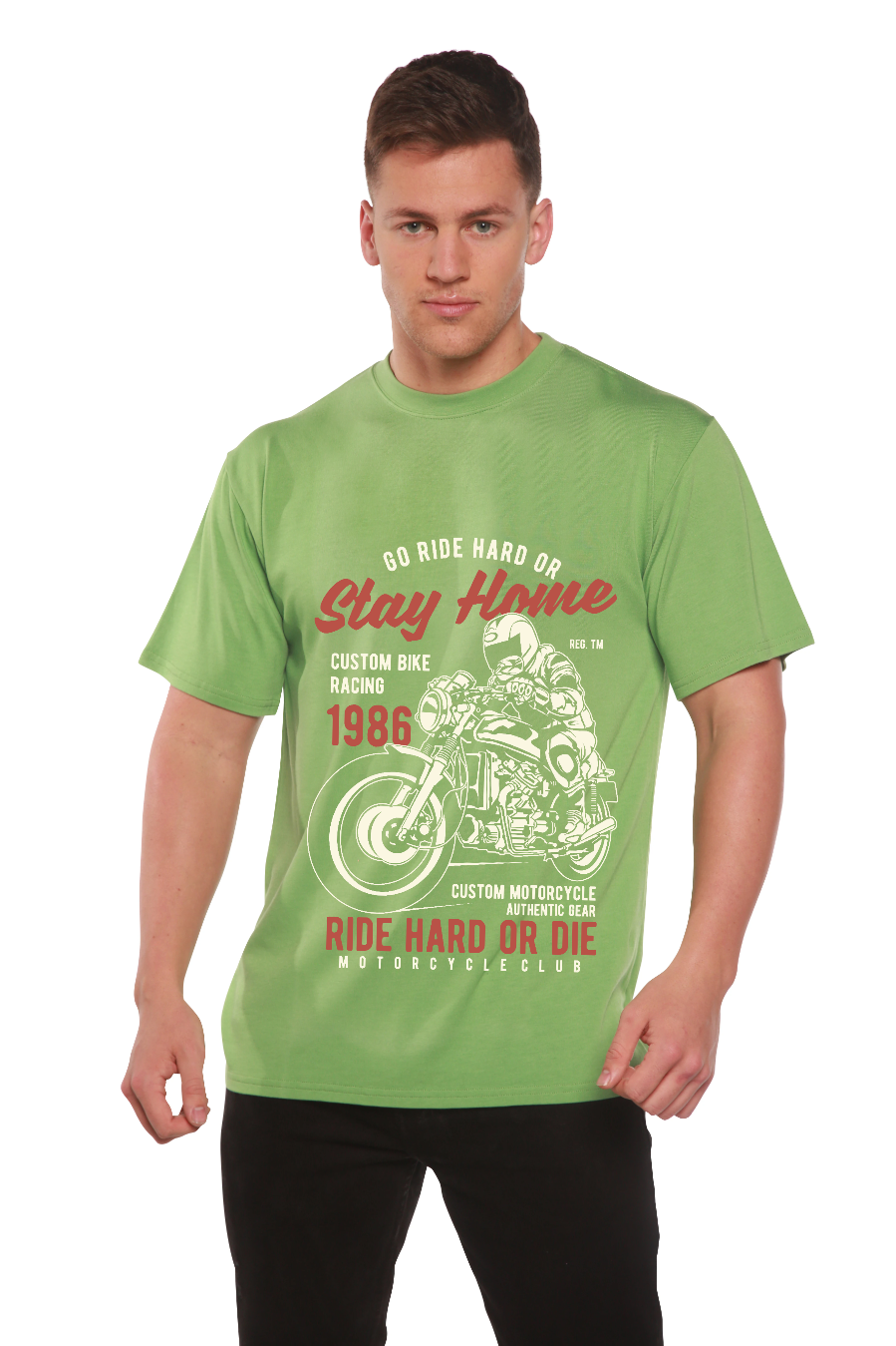 Go Ride Hard Men's Bamboo Viscose/Organic Cotton Short Sleeve Graphic T-Shirt - The7Letter