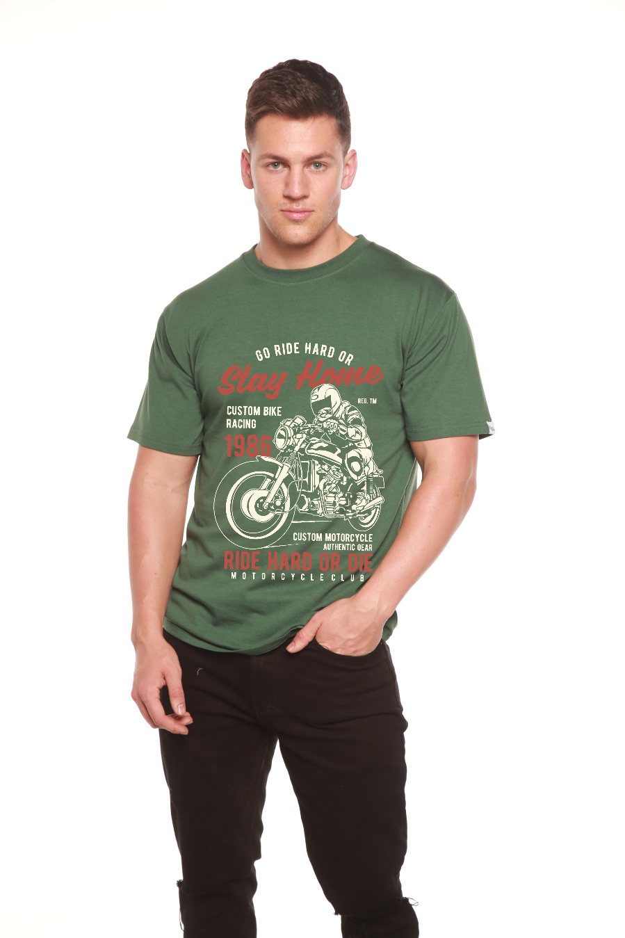 Go Ride Hard Men's Bamboo Viscose/Organic Cotton Short Sleeve Graphic T-Shirt - The7Letter