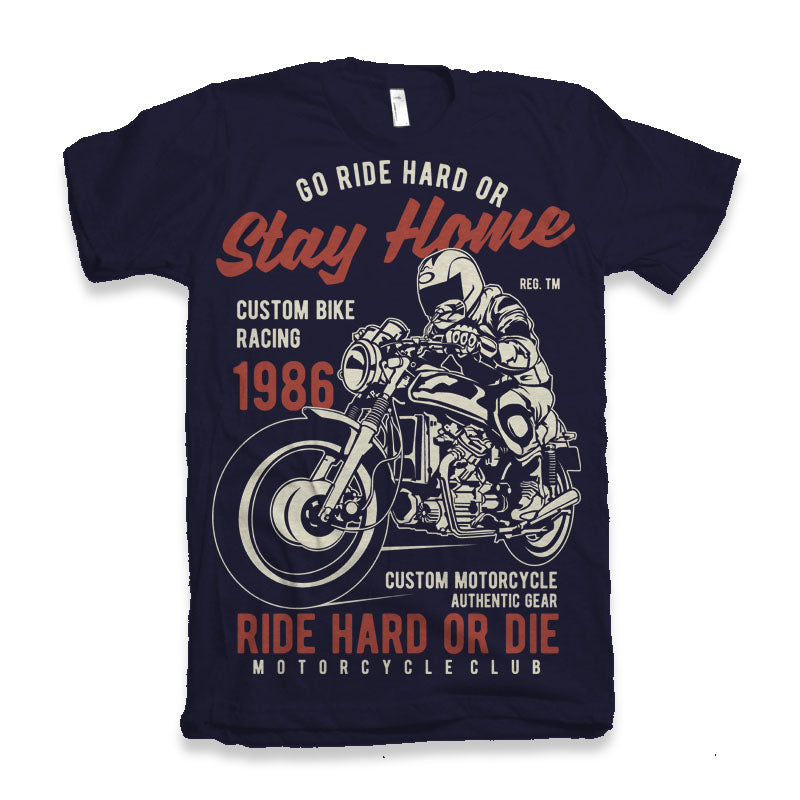 Go Ride Hard Men's Bamboo Viscose/Organic Cotton Short Sleeve Graphic T-Shirt - The7Letter