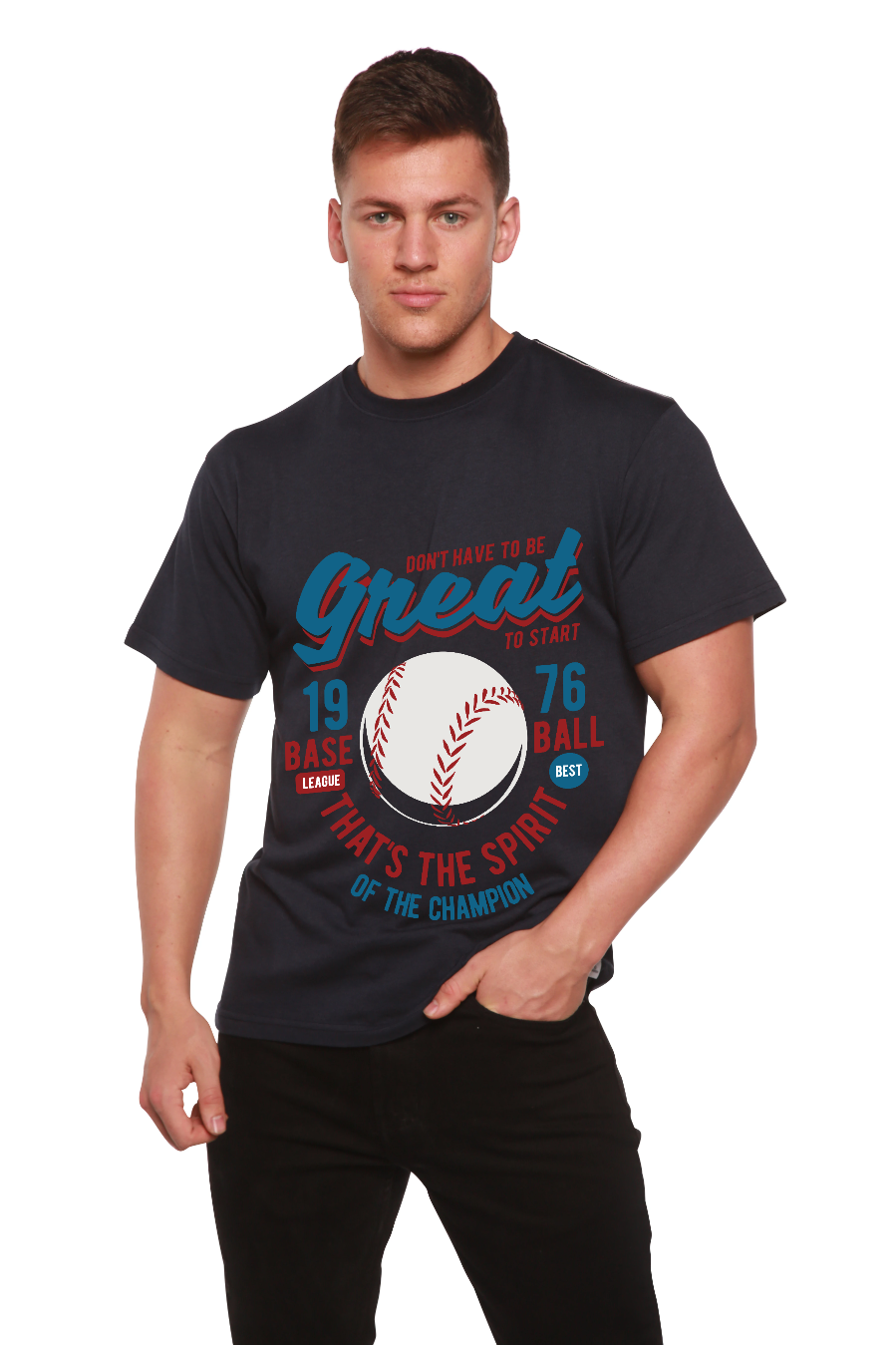 Great Baseball Men's Bamboo Viscose/Organic Cotton Short Sleeve Graphic T-Shirt - The7Letter