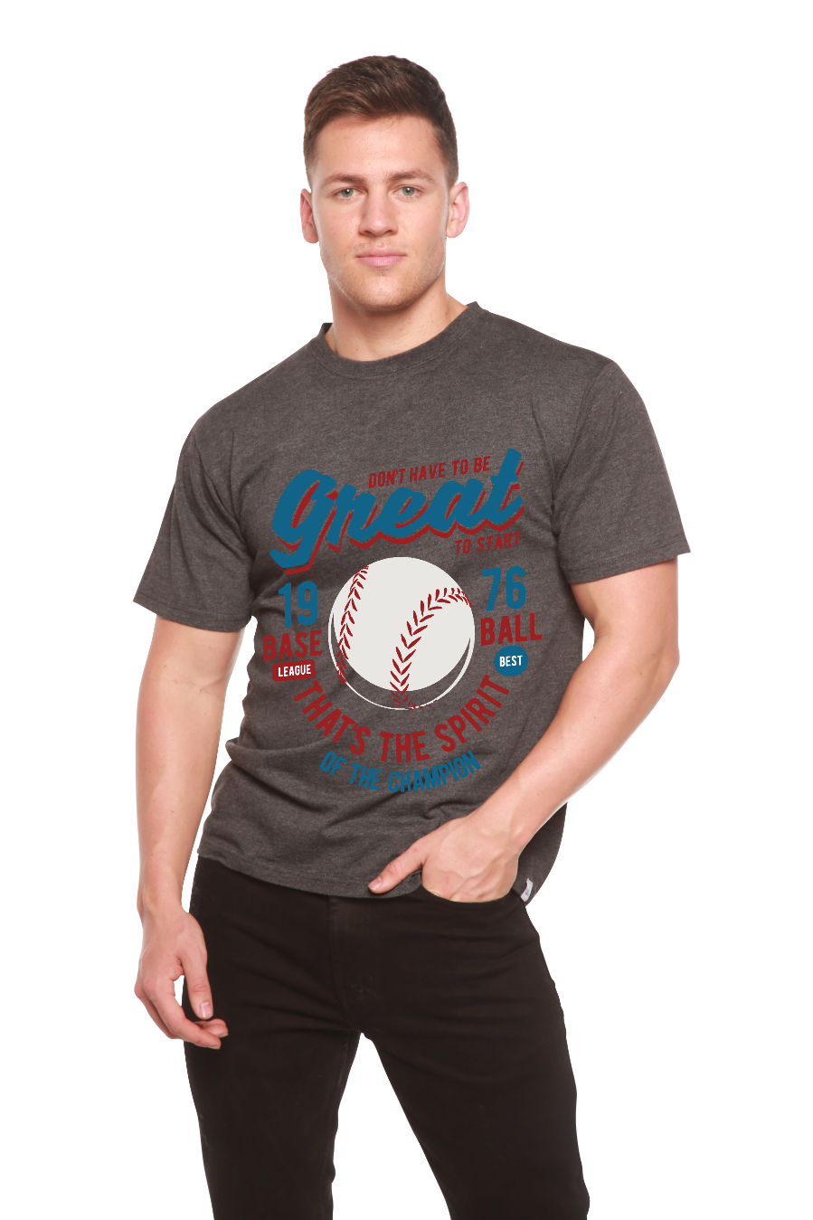 Great Baseball Men's Bamboo Viscose/Organic Cotton Short Sleeve Graphic T-Shirt - The7Letter