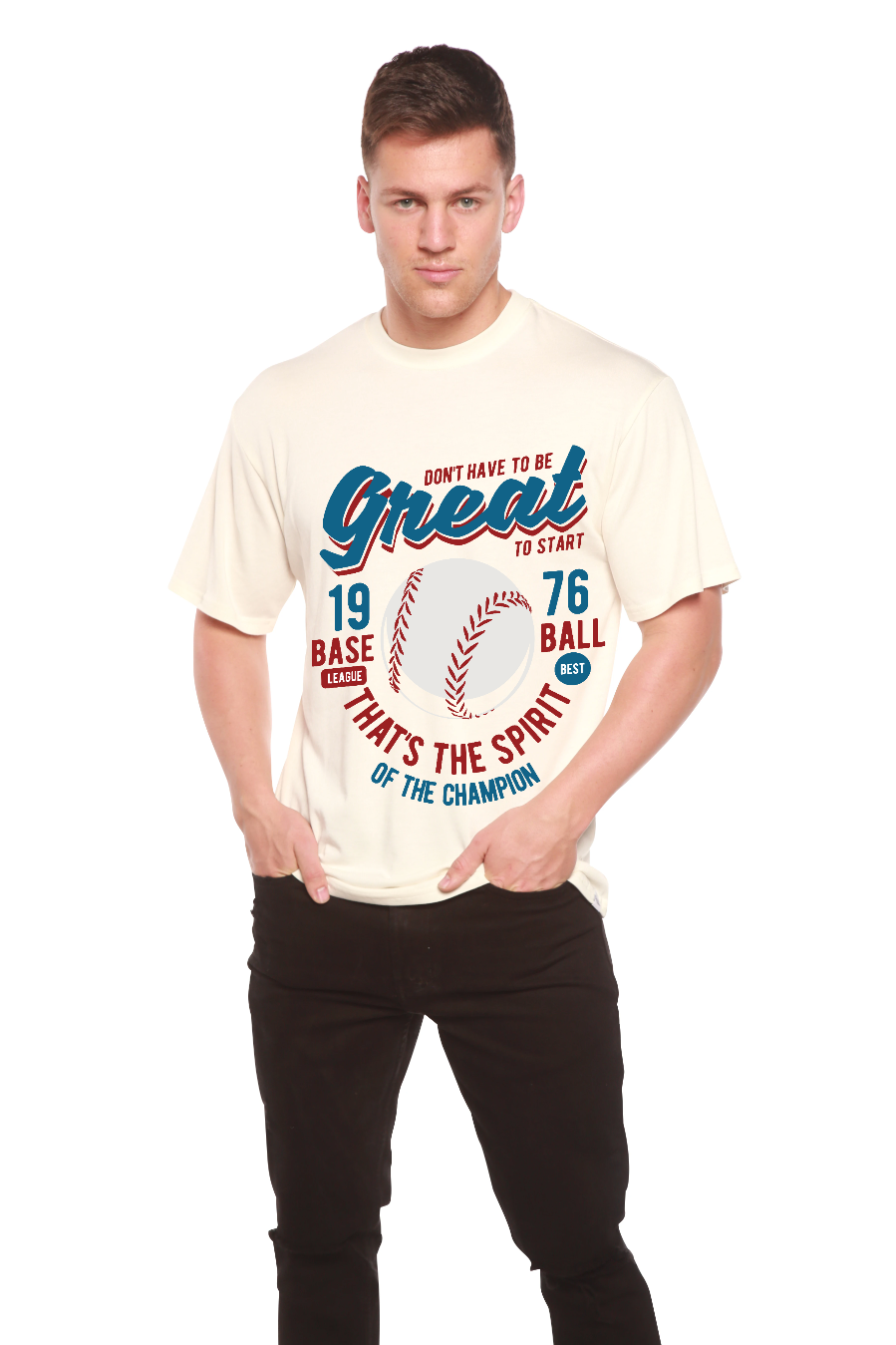 Great Baseball Men's Bamboo Viscose/Organic Cotton Short Sleeve Graphic T-Shirt - The7Letter