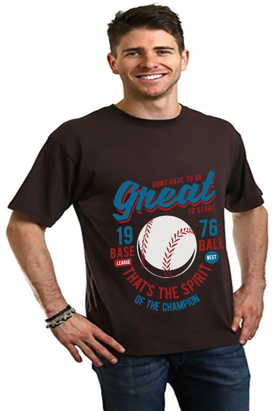 Great Baseball Men's Bamboo Viscose/Organic Cotton Short Sleeve Graphic T-Shirt - The7Letter