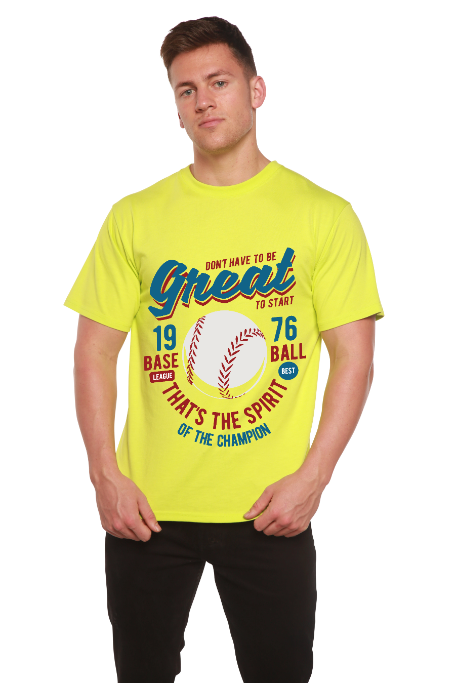 Great Baseball Men's Bamboo Viscose/Organic Cotton Short Sleeve Graphic T-Shirt - The7Letter