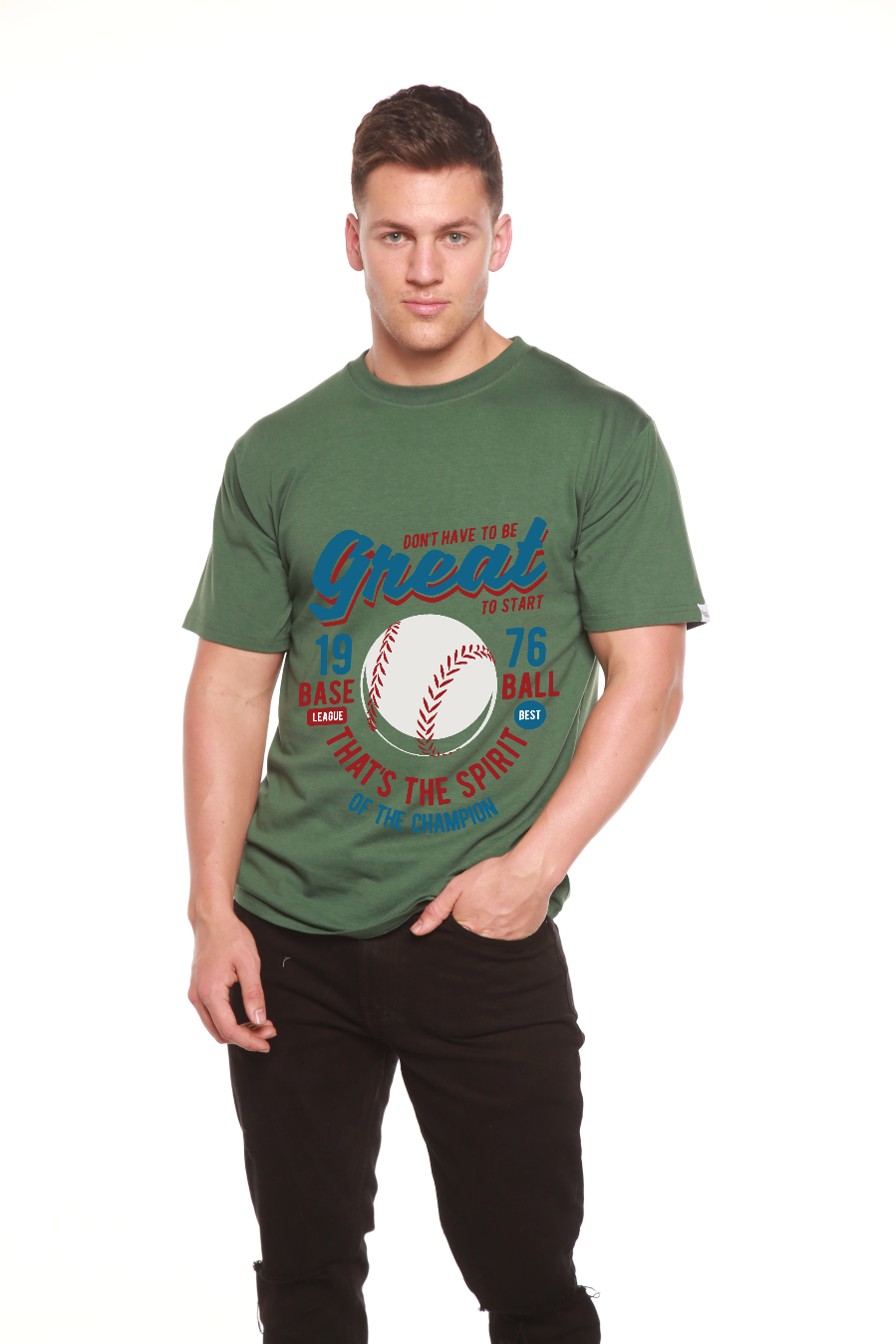 Great Baseball Men's Bamboo Viscose/Organic Cotton Short Sleeve Graphic T-Shirt - The7Letter