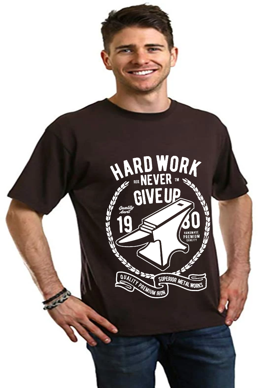 Hard Work Anvil Men's Bamboo Viscose/Organic Cotton Short Sleeve Graphic T-Shirt - The7Letter