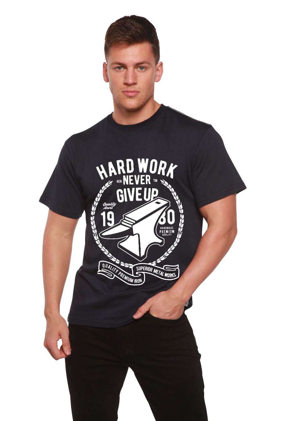 Hard Work Anvil Men's Bamboo Viscose/Organic Cotton Short Sleeve Graphic T-Shirt - The7Letter