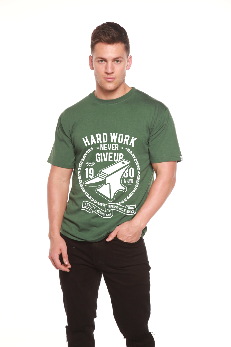 Hard Work Anvil Men's Bamboo Viscose/Organic Cotton Short Sleeve Graphic T-Shirt - The7Letter