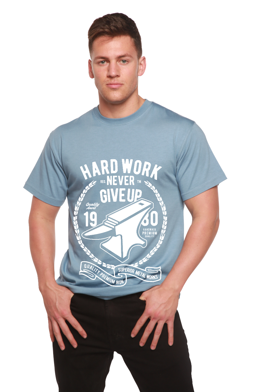 Hard Work Anvil Men's Bamboo Viscose/Organic Cotton Short Sleeve Graphic T-Shirt - The7Letter