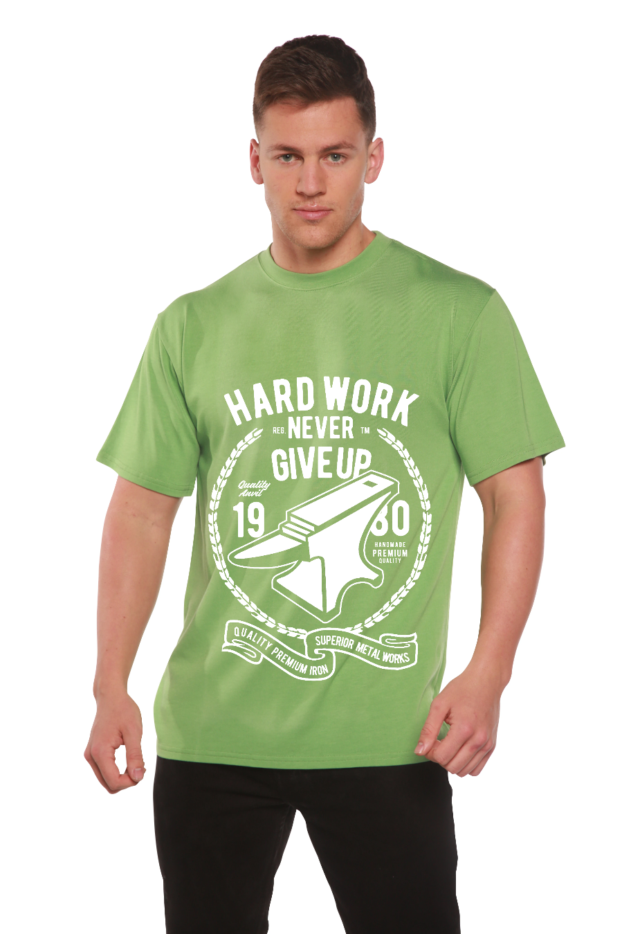 Hard Work Anvil Men's Bamboo Viscose/Organic Cotton Short Sleeve Graphic T-Shirt - The7Letter