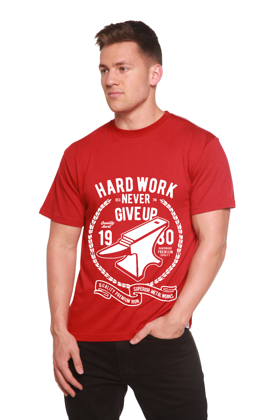 Hard Work Anvil Men's Bamboo Viscose/Organic Cotton Short Sleeve Graphic T-Shirt - The7Letter