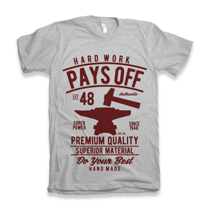 Hard Work Pays Men's Bamboo Viscose/Organic Cotton Short Sleeve Graphic T-Shirt - The7Letter