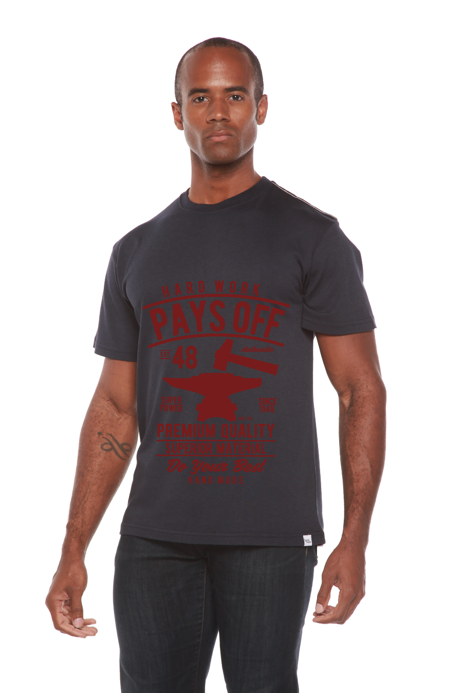 Hard Work Pays Men's Bamboo Viscose/Organic Cotton Short Sleeve Graphic T-Shirt - The7Letter