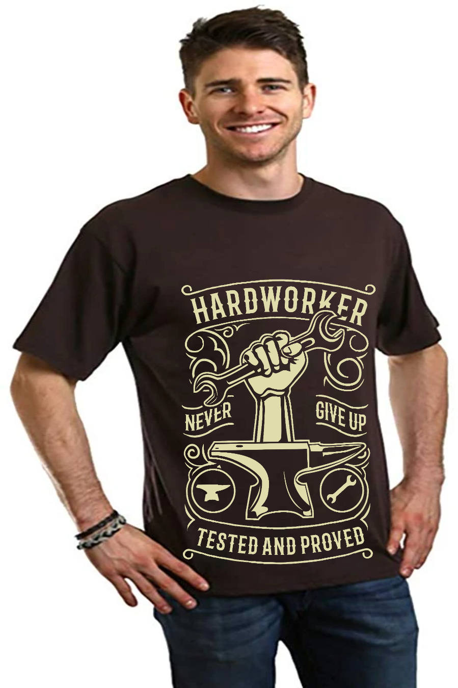 Hard Worker Men's Bamboo Viscose/Organic Cotton Short Sleeve Graphic T-Shirt - The7Letter