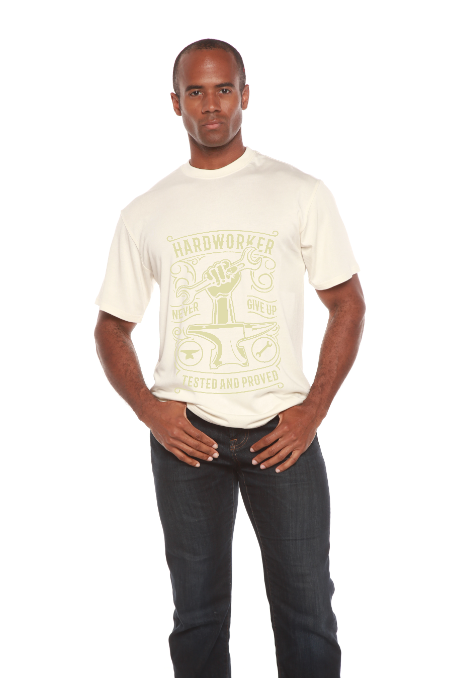 Hard Worker Men's Bamboo Viscose/Organic Cotton Short Sleeve Graphic T-Shirt - The7Letter