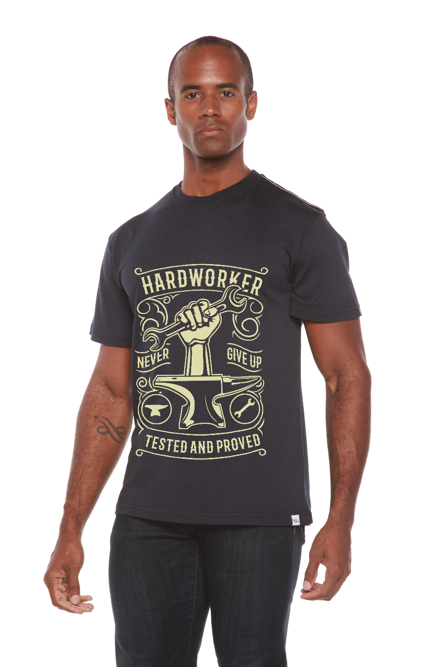 Hard Worker Men's Bamboo Viscose/Organic Cotton Short Sleeve Graphic T-Shirt - The7Letter