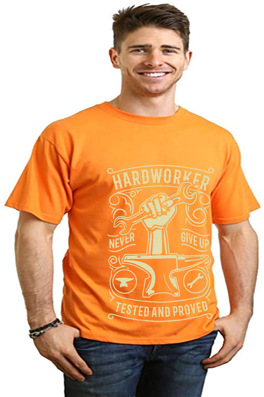 Hard Worker Men's Bamboo Viscose/Organic Cotton Short Sleeve Graphic T-Shirt - The7Letter