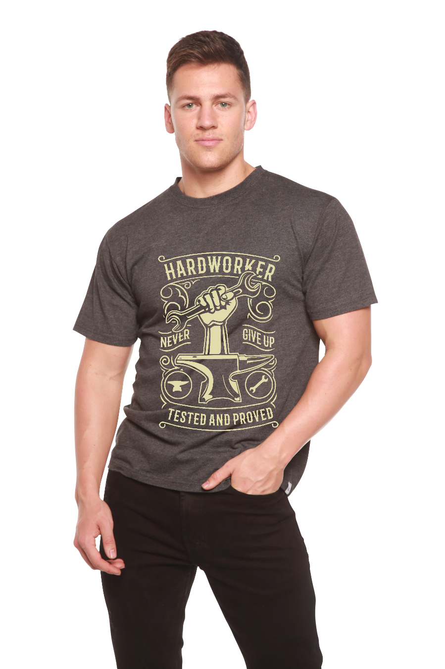 Hard Worker Men's Bamboo Viscose/Organic Cotton Short Sleeve Graphic T-Shirt - The7Letter