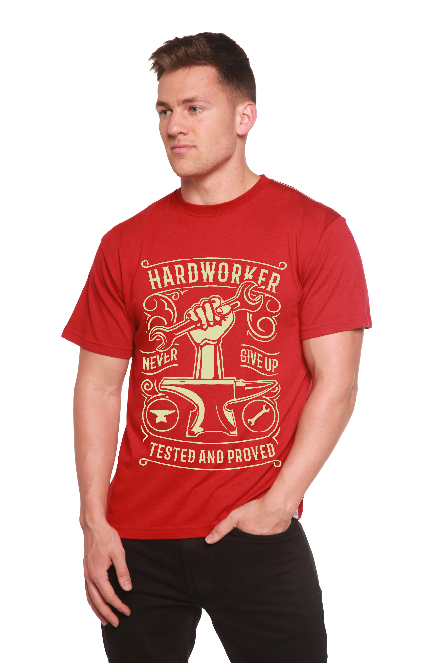 Hard Worker Men's Bamboo Viscose/Organic Cotton Short Sleeve Graphic T-Shirt - The7Letter