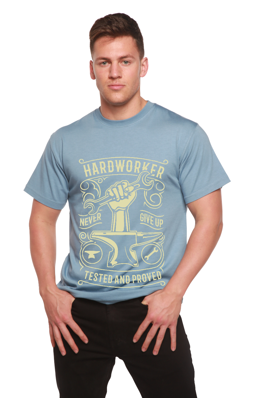 Hard Worker Men's Bamboo Viscose/Organic Cotton Short Sleeve Graphic T-Shirt - The7Letter