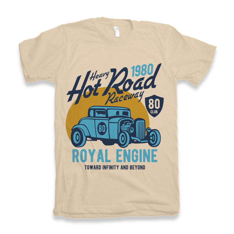 Heavy Hot Road Men's Bamboo Viscose/Organic Cotton Short Sleeve Graphic T-Shirt - The7Letter