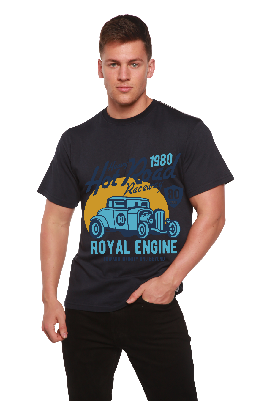 Heavy Hot Road Men's Bamboo Viscose/Organic Cotton Short Sleeve Graphic T-Shirt - The7Letter