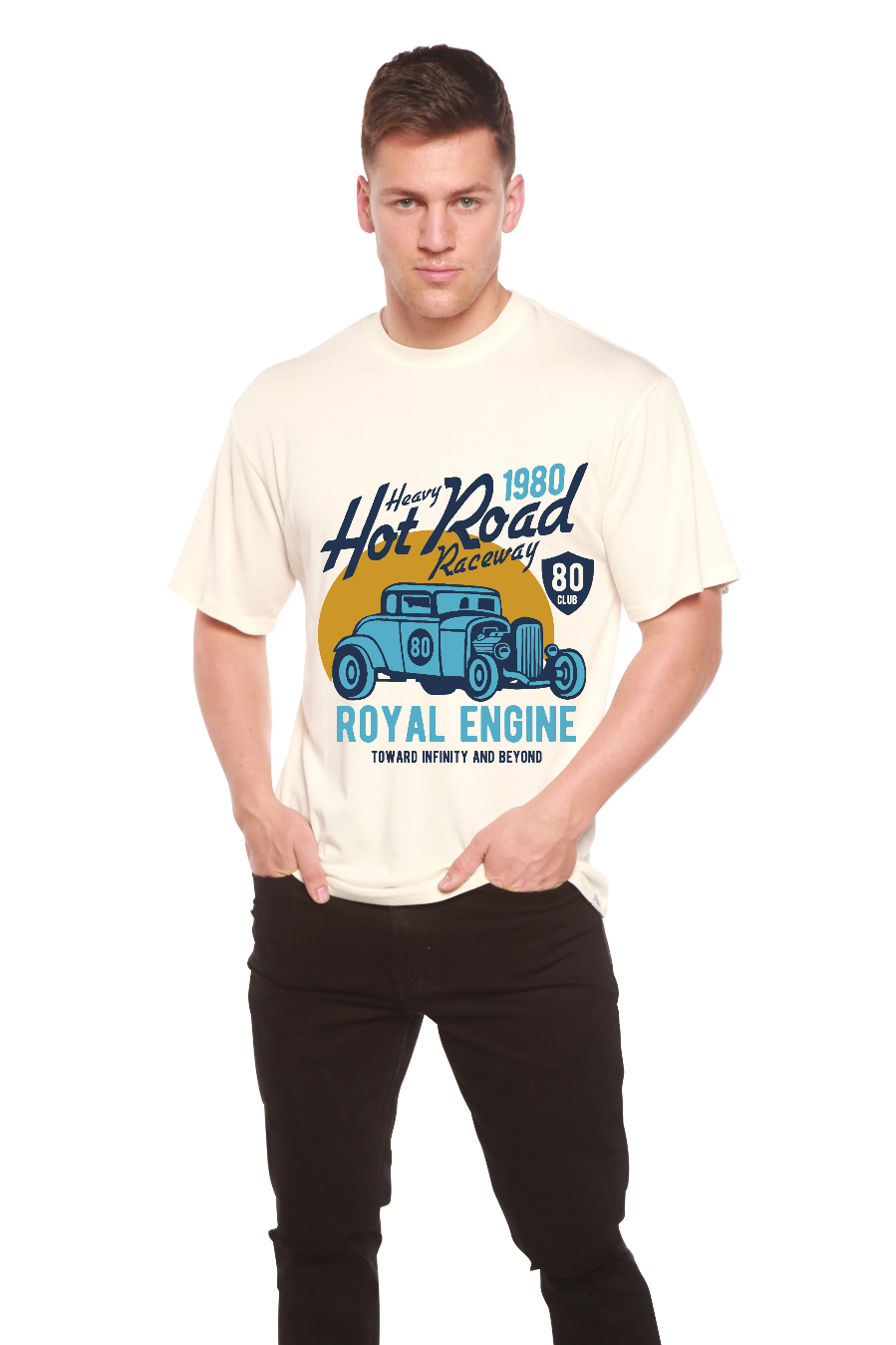 Heavy Hot Road Men's Bamboo Viscose/Organic Cotton Short Sleeve Graphic T-Shirt - The7Letter