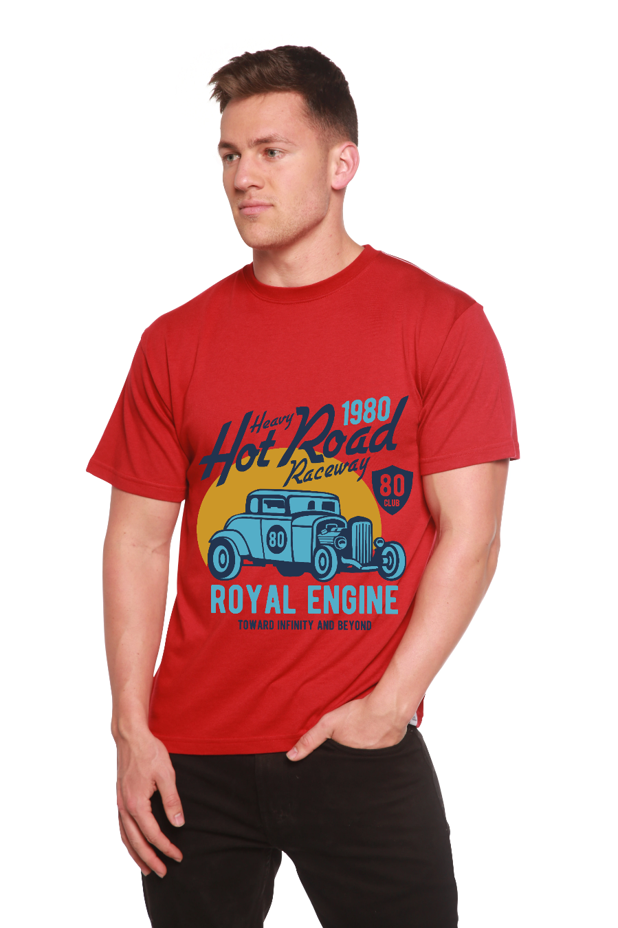 Heavy Hot Road Men's Bamboo Viscose/Organic Cotton Short Sleeve Graphic T-Shirt - The7Letter