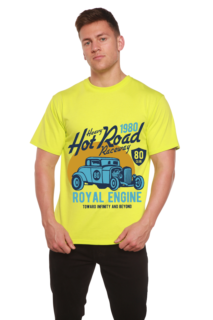 Heavy Hot Road Men's Bamboo Viscose/Organic Cotton Short Sleeve Graphic T-Shirt - The7Letter