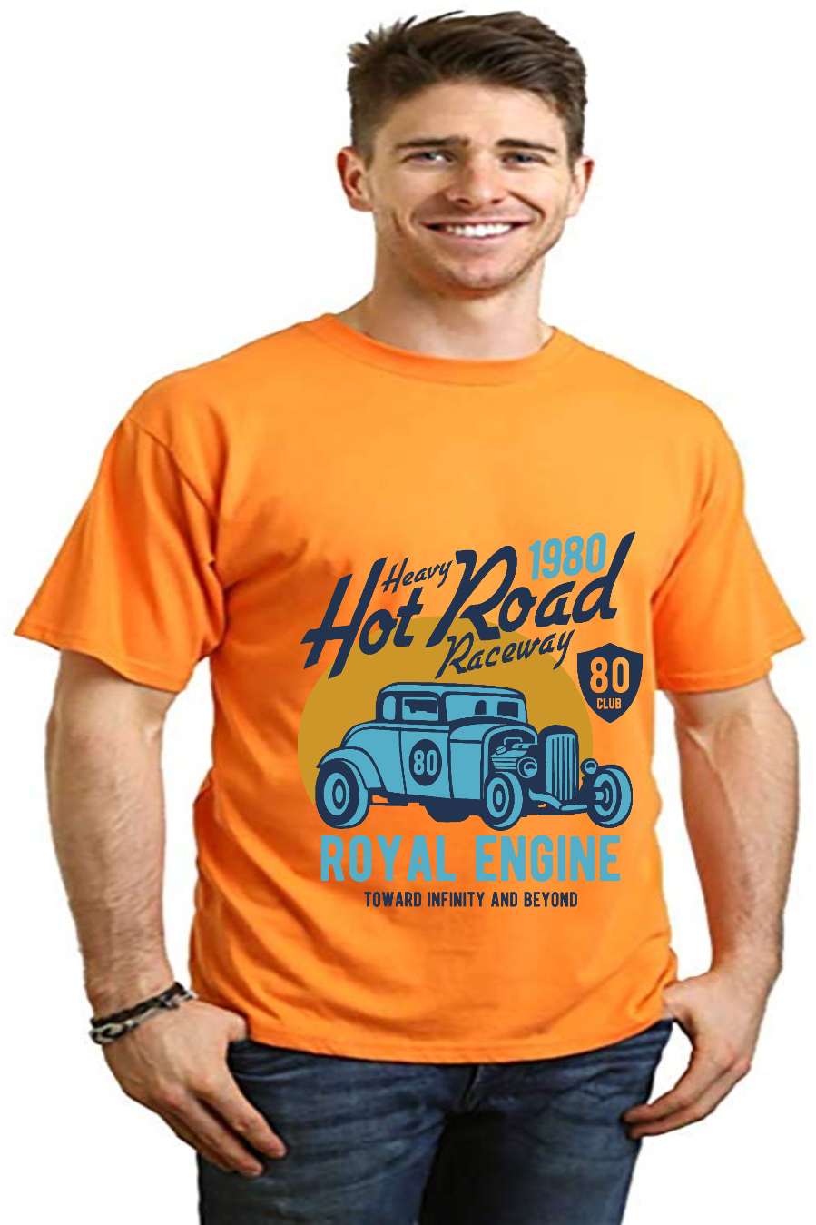 Heavy Hot Road Men's Bamboo Viscose/Organic Cotton Short Sleeve Graphic T-Shirt - The7Letter