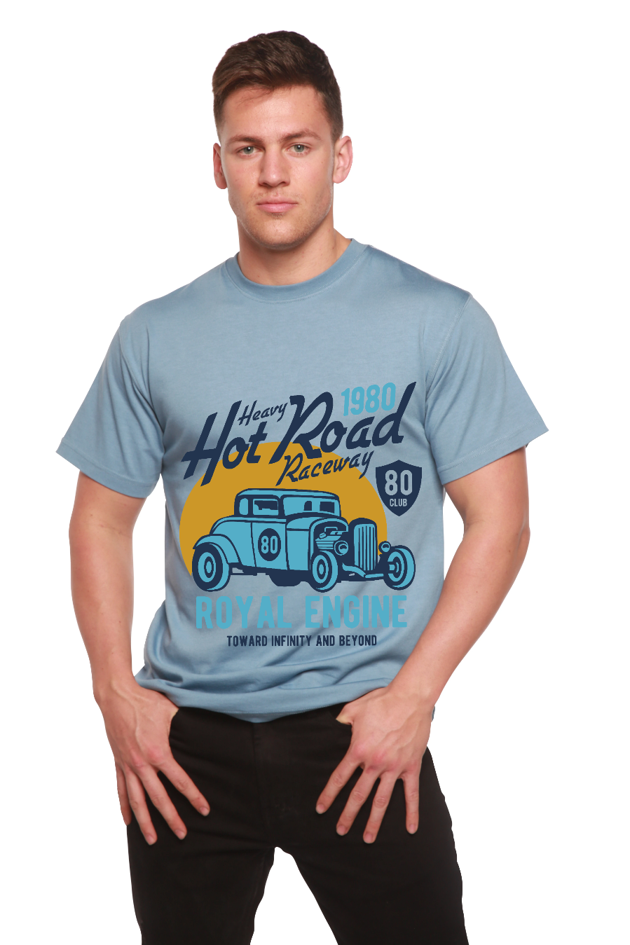 Heavy Hot Road Men's Bamboo Viscose/Organic Cotton Short Sleeve Graphic T-Shirt - The7Letter