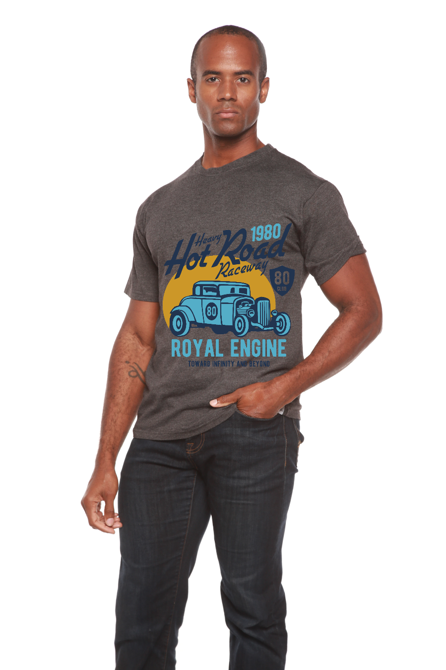 Heavy Hot Road Men's Bamboo Viscose/Organic Cotton Short Sleeve Graphic T-Shirt - The7Letter