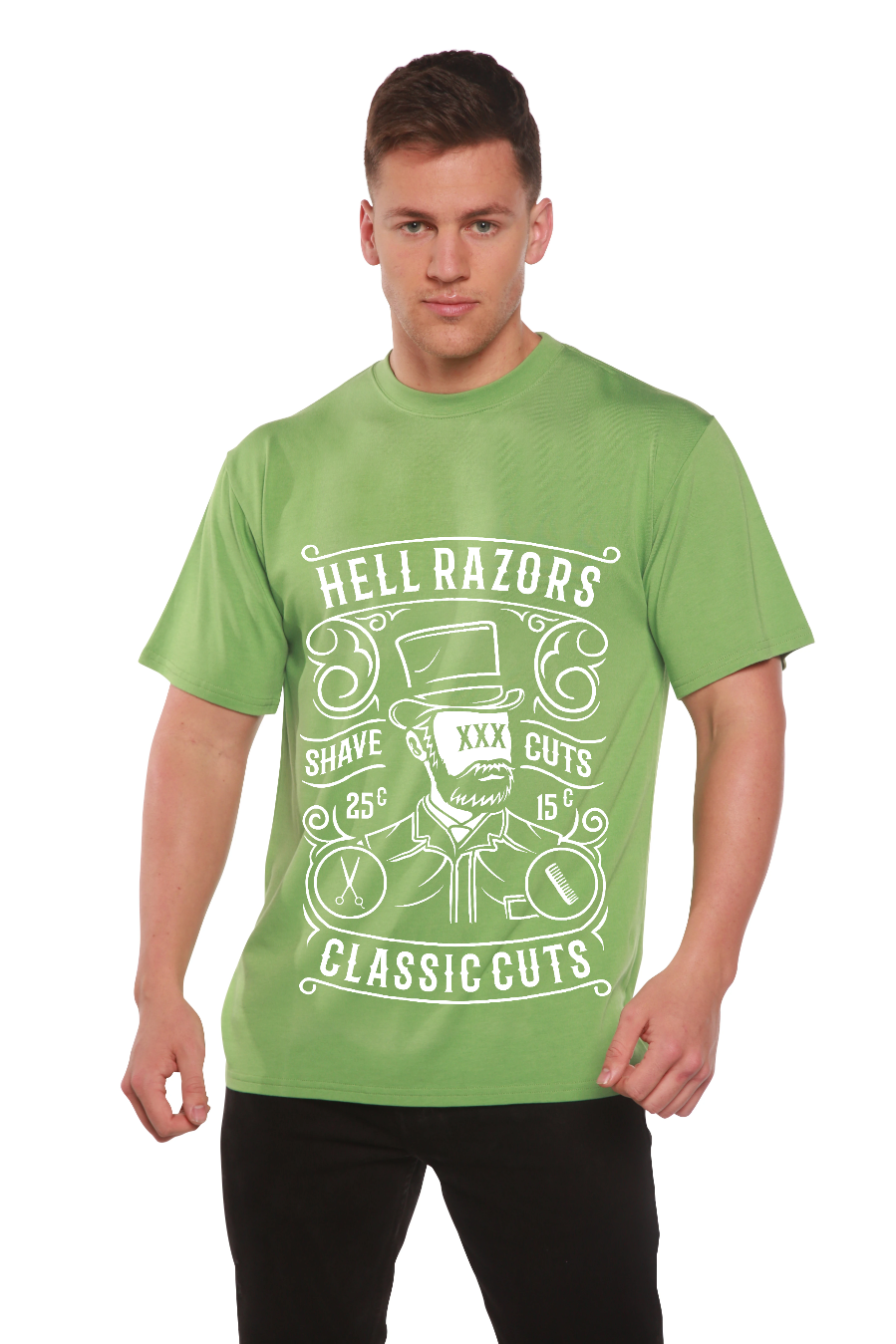 Hell Razors Men's Bamboo Viscose/Organic Cotton Short Sleeve Graphic T-Shirt - The7Letter