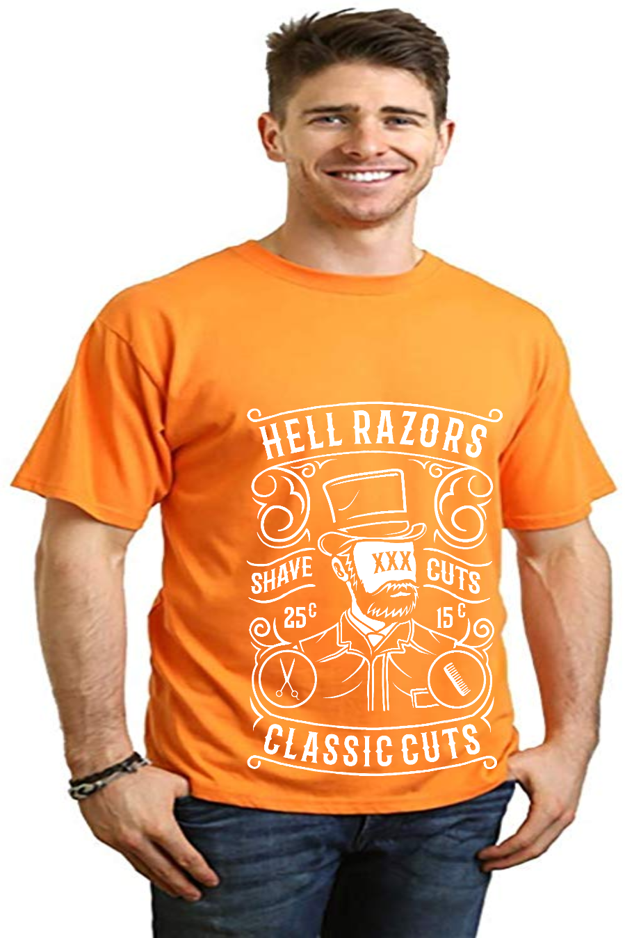 Hell Razors Men's Bamboo Viscose/Organic Cotton Short Sleeve Graphic T-Shirt - The7Letter