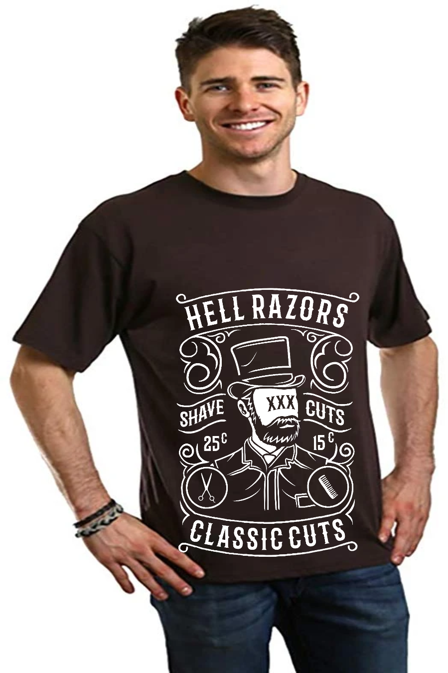 Hell Razors Men's Bamboo Viscose/Organic Cotton Short Sleeve Graphic T-Shirt - The7Letter