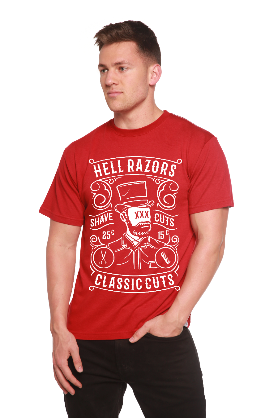 Hell Razors Men's Bamboo Viscose/Organic Cotton Short Sleeve Graphic T-Shirt - The7Letter