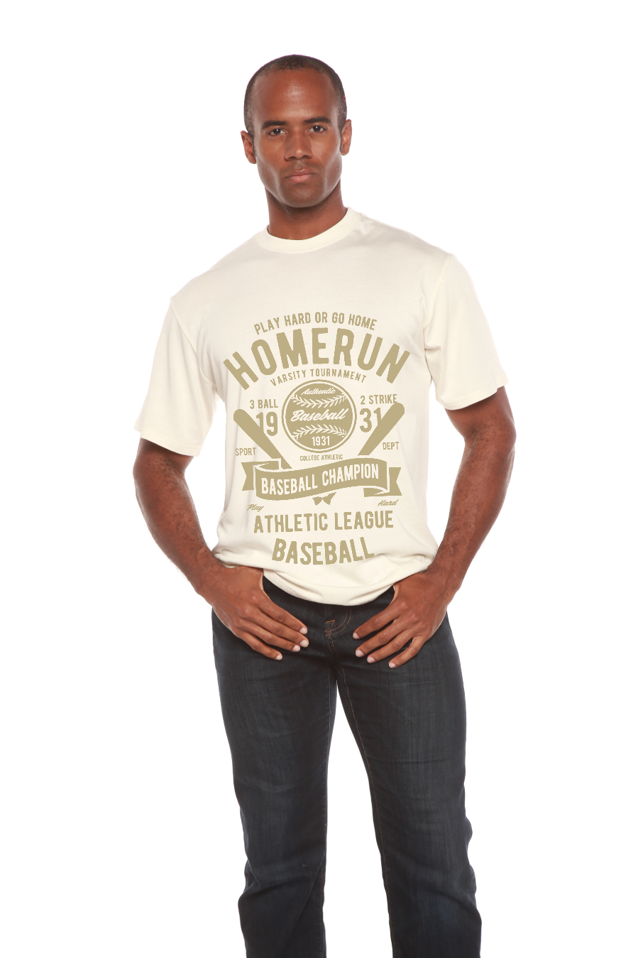 Homerun Baseball Men's Bamboo Viscose/Organic Cotton Short Sleeve Graphic T-Shirt - The7Letter