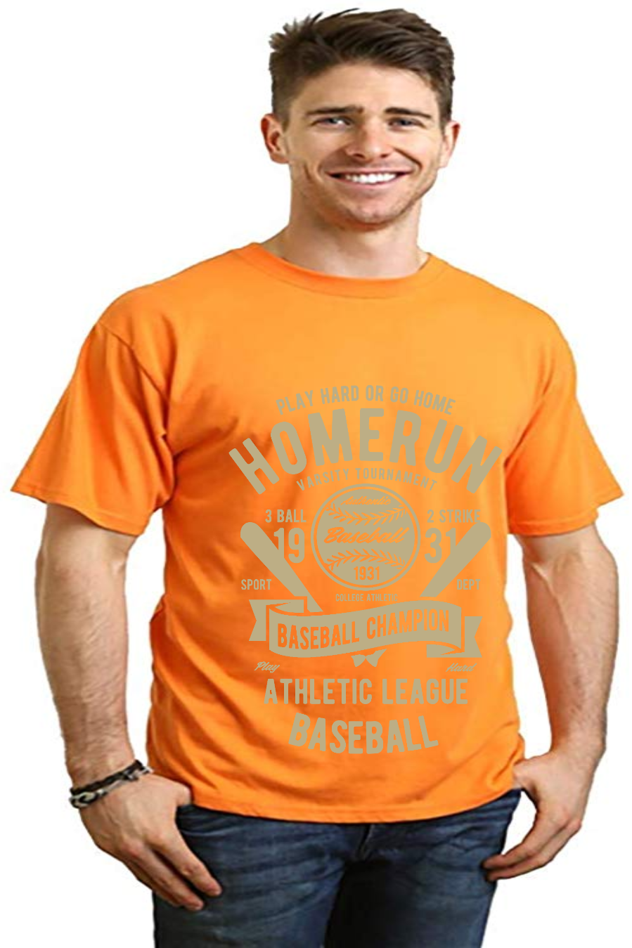 Homerun Baseball Men's Bamboo Viscose/Organic Cotton Short Sleeve Graphic T-Shirt - The7Letter