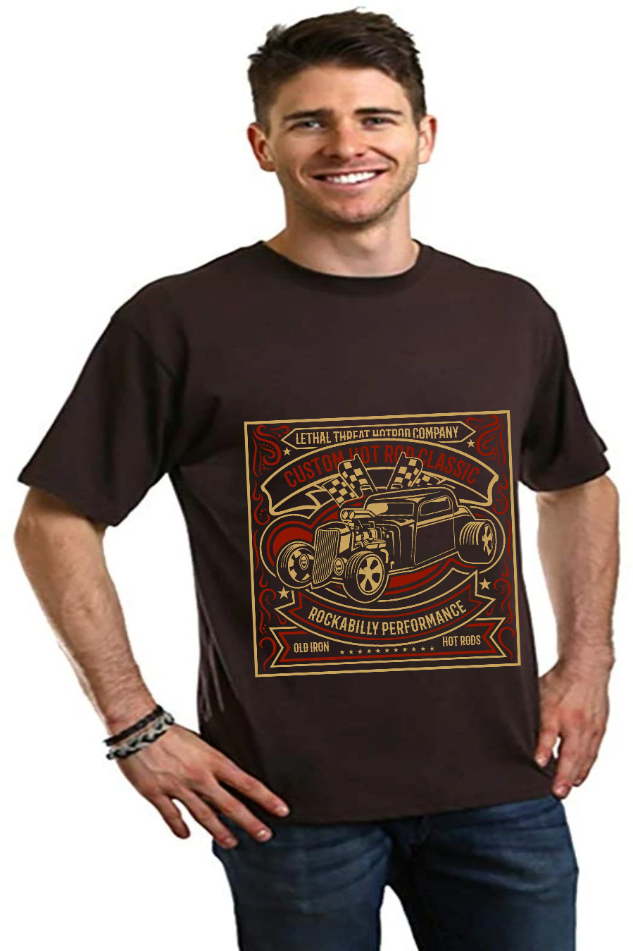 Hot Rod Men's Bamboo Viscose/Organic Cotton Short Sleeve Graphic T-Shirt - The7Letter