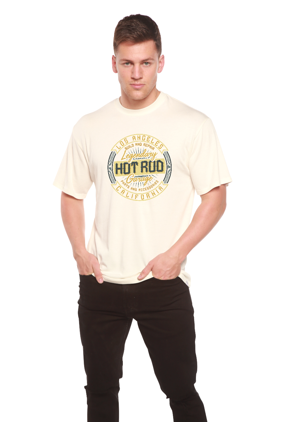 HOT ROO Men's Bamboo Viscose/Organic Cotton Short Sleeve Graphic T-Shirt - The7Letter